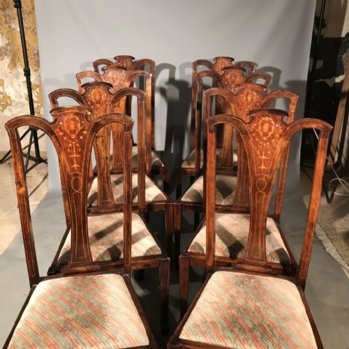 SET OF 8 INLAID DINING CHAIRS - ADDITIONAL PHOTO 3