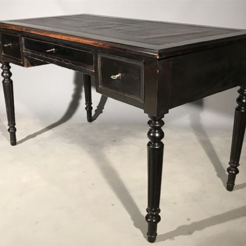 ORIGINAL BLACK LACQUERED BUREAU PLAT DESK - ADDITIONAL PHOTO 7