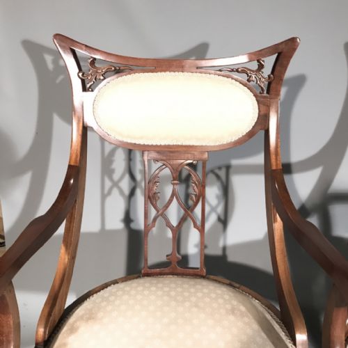 PAIR OF ARTS AND CRAFTS ELBOW ARMCHAIRS - ADDITIONAL PHOTO 3