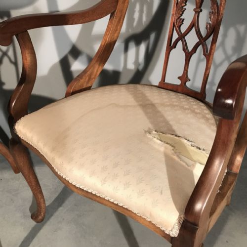PAIR OF ARTS AND CRAFTS ELBOW ARMCHAIRS - ADDITIONAL PHOTO 8