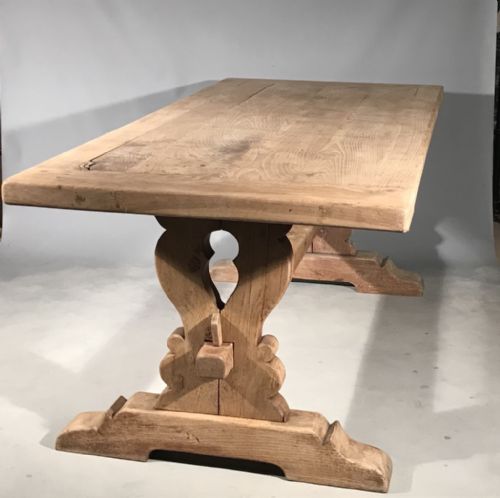 2m french solid scrubbed oak monastery table - CATEGORY: ANTIQUE TABLES - DATED 1900