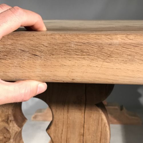 2M FRENCH SOLID SCRUBBED OAK MONASTERY TABLE - ADDITIONAL PHOTO 1