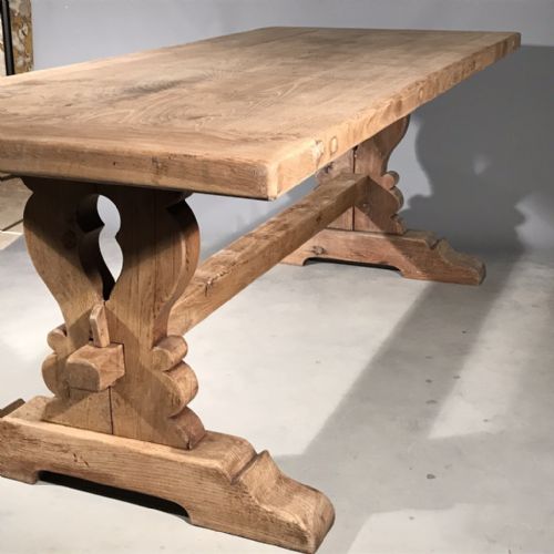 2M FRENCH SOLID SCRUBBED OAK MONASTERY TABLE - ADDITIONAL PHOTO 2
