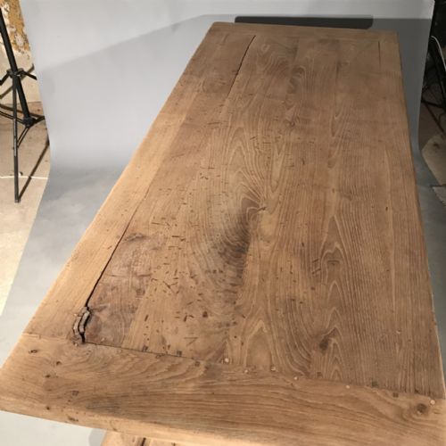 2M FRENCH SOLID SCRUBBED OAK MONASTERY TABLE - ADDITIONAL PHOTO 3