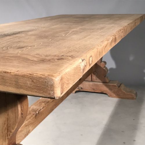 2M FRENCH SOLID SCRUBBED OAK MONASTERY TABLE - ADDITIONAL PHOTO 4