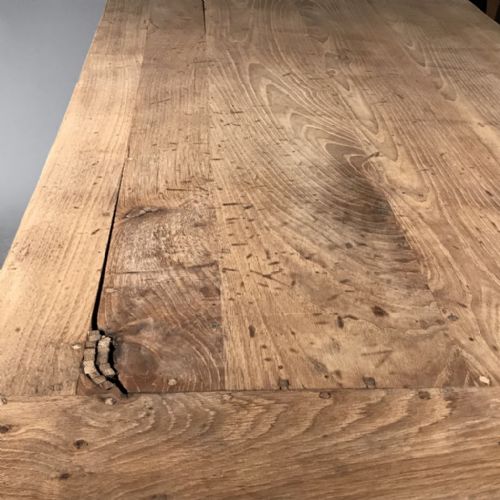 2M FRENCH SOLID SCRUBBED OAK MONASTERY TABLE - ADDITIONAL PHOTO 8