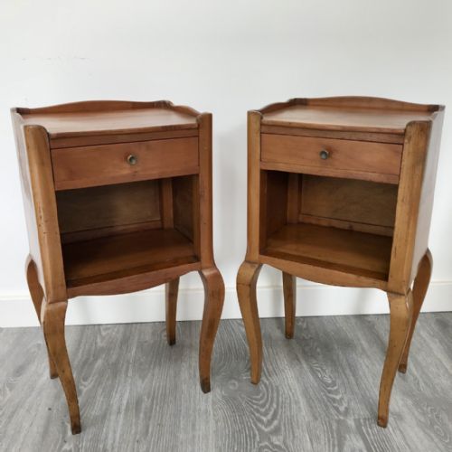pair of french cherrywood bedside cabinets - CATEGORY: ANTIQUE CABINETS - DATED 1900