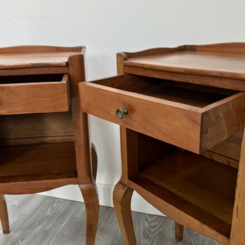 PAIR OF FRENCH CHERRYWOOD BEDSIDE CABINETS - ADDITIONAL PHOTO 2