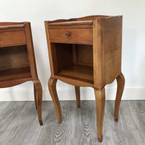 PAIR OF FRENCH CHERRYWOOD BEDSIDE CABINETS - ADDITIONAL PHOTO 3