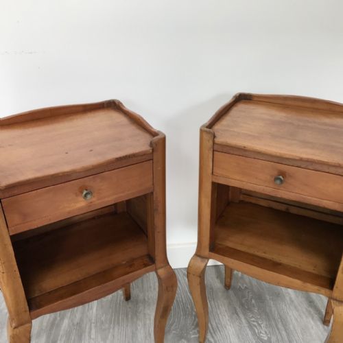 PAIR OF FRENCH CHERRYWOOD BEDSIDE CABINETS - ADDITIONAL PHOTO 4