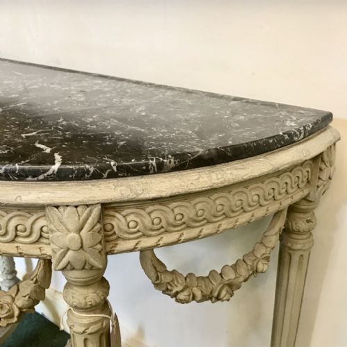 SUPERB C19TH FRENCH PAINTED CONSOLE TABLE - ADDITIONAL PHOTO 1
