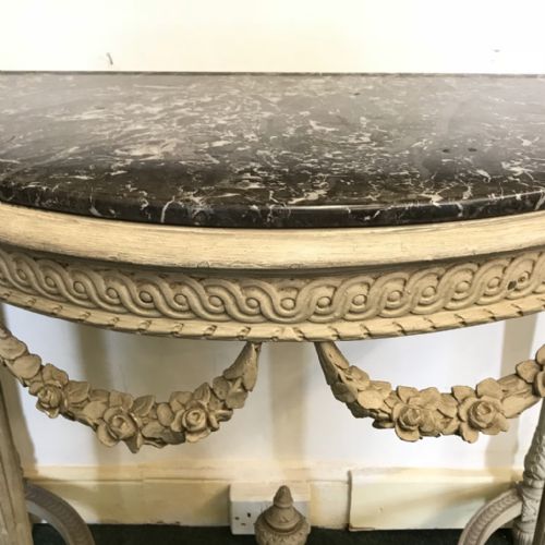 SUPERB C19TH FRENCH PAINTED CONSOLE TABLE - ADDITIONAL PHOTO 2