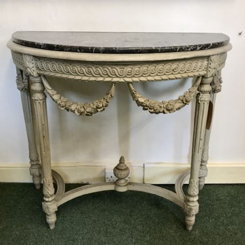 SUPERB C19TH FRENCH PAINTED CONSOLE TABLE - ADDITIONAL PHOTO 4
