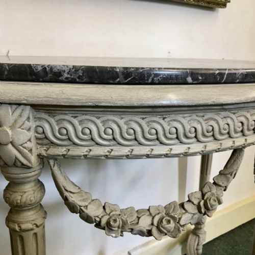 SUPERB C19TH FRENCH PAINTED CONSOLE TABLE - ADDITIONAL PHOTO 5