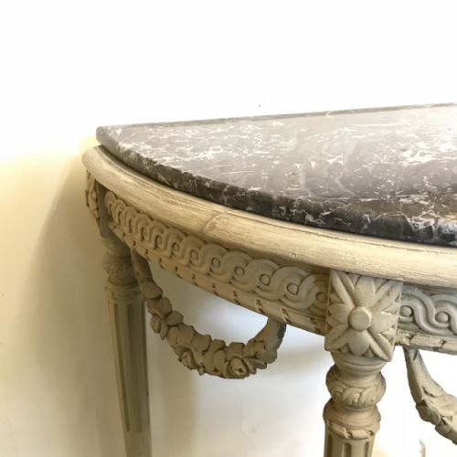 SUPERB C19TH FRENCH PAINTED CONSOLE TABLE - ADDITIONAL PHOTO 8
