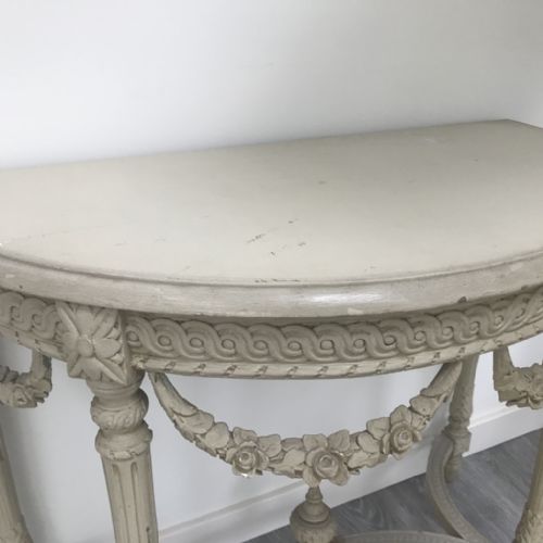 SUPERB C19TH FRENCH PAINTED CONSOLE TABLE - ADDITIONAL PHOTO 9