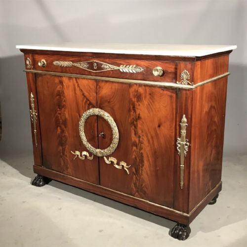 stunning quality french empire cabinet chest with brass mounts - CATEGORY: ANTIQUE CABINETS - DATED 19TH CENTURY