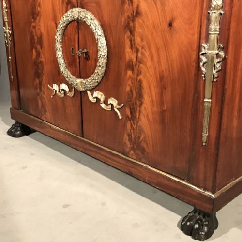 STUNNING QUALITY FRENCH EMPIRE CABINET CHEST WITH BRASS MOUNTS - ADDITIONAL PHOTO 3