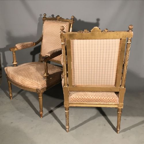 SUPER QUALITY PAIR OF GILT FAUTEUIL ARMCHAIRS - ADDITIONAL PHOTO 4