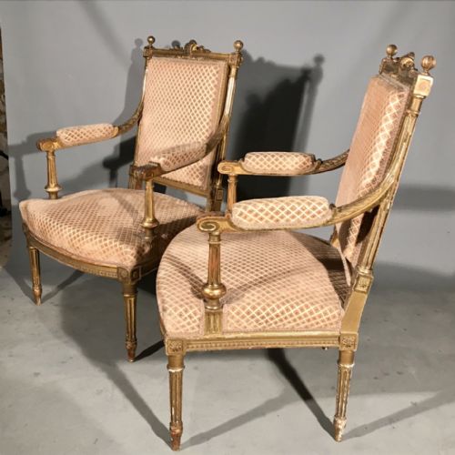 SUPER QUALITY PAIR OF GILT FAUTEUIL ARMCHAIRS - ADDITIONAL PHOTO 5