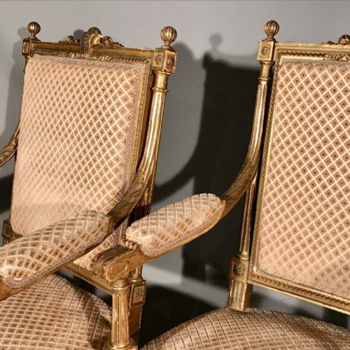 SUPER QUALITY PAIR OF GILT FAUTEUIL ARMCHAIRS - ADDITIONAL PHOTO 6