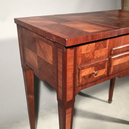 RARE FRENCH WALNUT LIFT TOP DRESSING TABLE - ADDITIONAL PHOTO 4