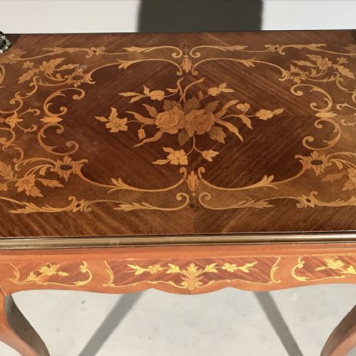 FRENCH MARQUETRY GAMES TABLE WITH BRASS MOUNTS - ADDITIONAL PHOTO 5