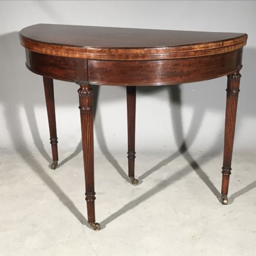 super quality georgian style demi lune hall table - CATEGORY: ANTIQUE TABLES - DATED 19TH CENTURY