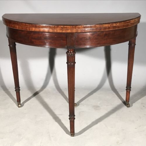 SUPER QUALITY GEORGIAN STYLE DEMI LUNE HALL TABLE - ADDITIONAL PHOTO 1