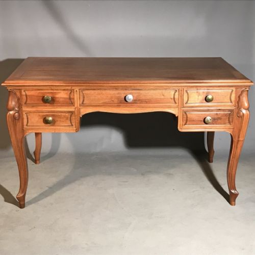 GOOD SIZE FRENCH CHERRYWOOD DESK - ADDITIONAL PHOTO 2