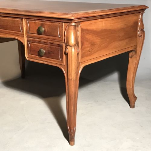 GOOD SIZE FRENCH CHERRYWOOD DESK - ADDITIONAL PHOTO 6