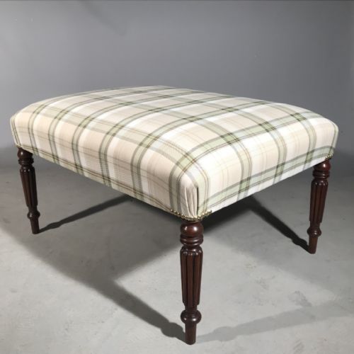 georgian footstool 81cm x 61cm - CATEGORY: ANTIQUE STOOLS - DATED GEORGIAN