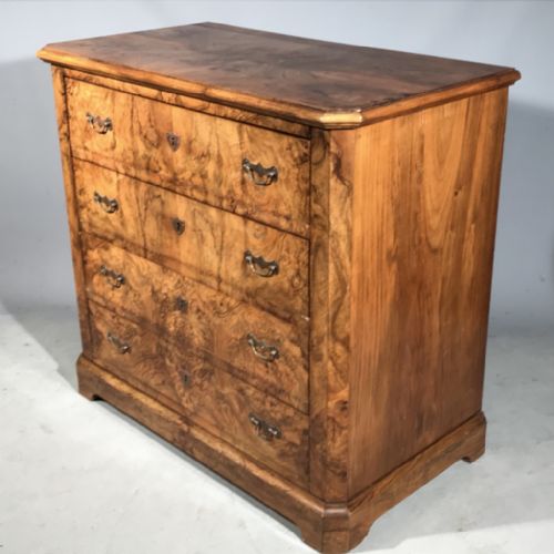 small french burr walnut commode - CATEGORY: ANTIQUE CHEST OF DRAWERS - DATED 19TH CENTURY