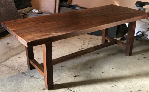 french thick oak plank top table 213cm long - CATEGORY: ANTIQUE TABLES - DATED 1920