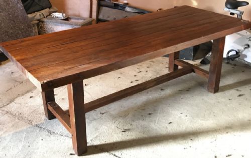 FRENCH THICK OAK PLANK TOP TABLE 213CM LONG - ADDITIONAL PHOTO 2