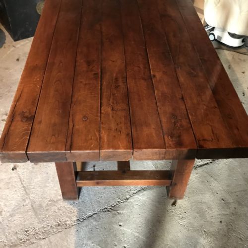 FRENCH THICK OAK PLANK TOP TABLE 213CM LONG - ADDITIONAL PHOTO 3