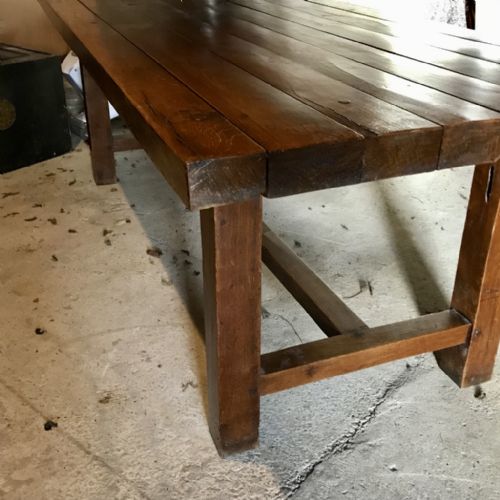 FRENCH THICK OAK PLANK TOP TABLE 213CM LONG - ADDITIONAL PHOTO 4