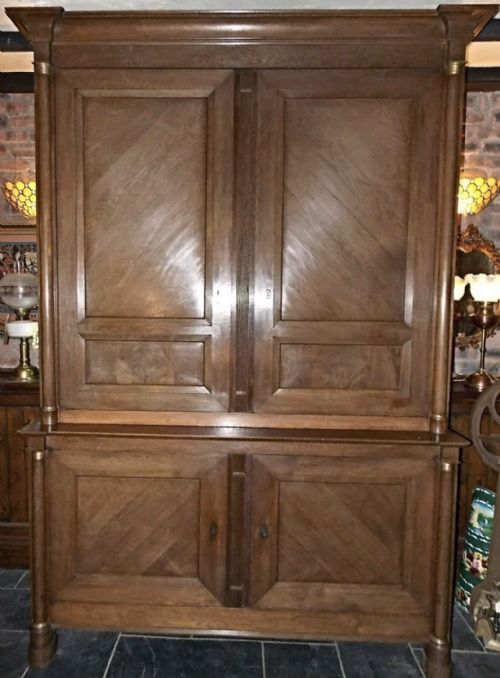 RARE LARGE FRENCH OAK EMPIRE HOUSEKEEPERS CUPBOARD - ADDITIONAL PHOTO 1