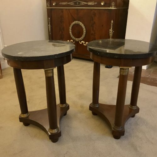 PAIR OF FRENCH EMPIRE SIDE TABLES - ADDITIONAL PHOTO 1