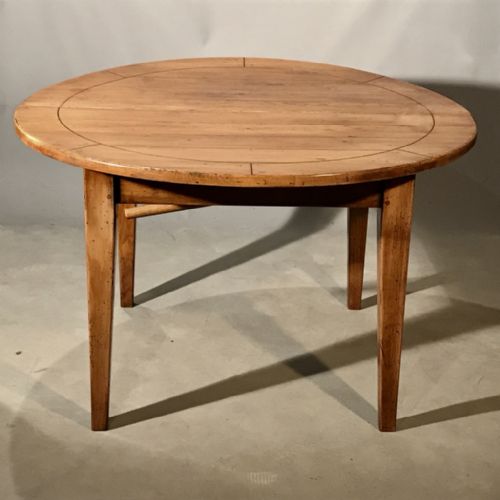 ROUND FRENCH OAK EXTENDING TABLE - ADDITIONAL PHOTO 1