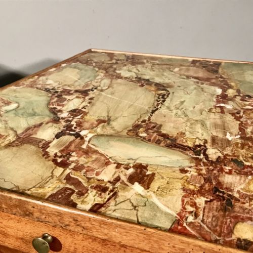 PAIR OF FRENCH SOFA END TABLES WITH FAUX MARBLE - ADDITIONAL PHOTO 2