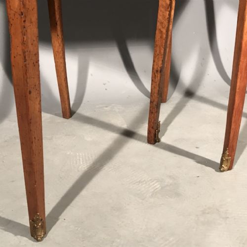 PAIR OF FRENCH SOFA END TABLES WITH FAUX MARBLE - ADDITIONAL PHOTO 3