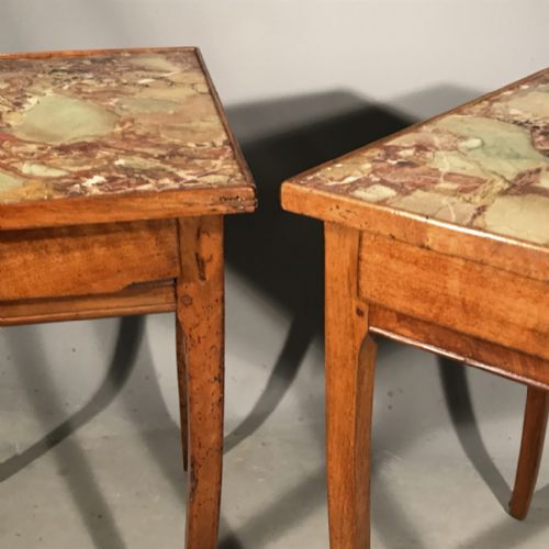 PAIR OF FRENCH SOFA END TABLES WITH FAUX MARBLE - ADDITIONAL PHOTO 7