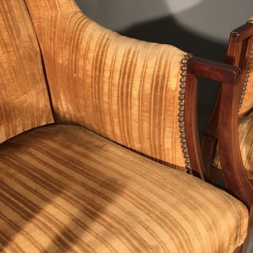 QUALITY PAIR OF WING BACK ARMCHAIRS - ADDITIONAL PHOTO 3
