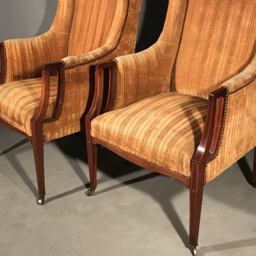 QUALITY PAIR OF WING BACK ARMCHAIRS - ADDITIONAL PHOTO 6