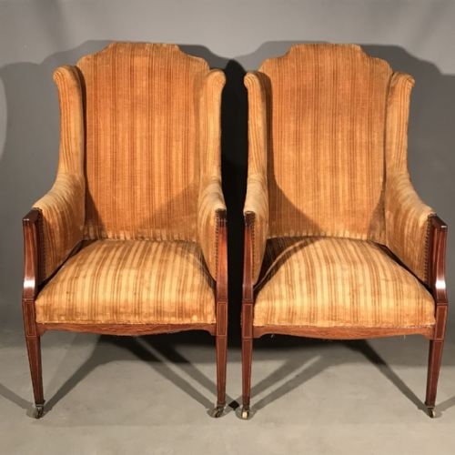 QUALITY PAIR OF WING BACK ARMCHAIRS - ADDITIONAL PHOTO 8