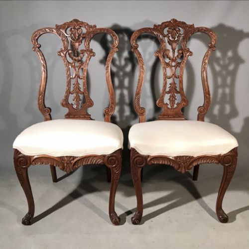 super quality pair of french carved side chairs - CATEGORY: ANTIQUE CHAIRS - DATED 19TH CENTURY