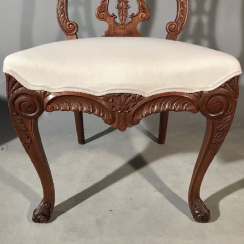 SUPER QUALITY PAIR OF FRENCH CARVED SIDE CHAIRS - ADDITIONAL PHOTO 1