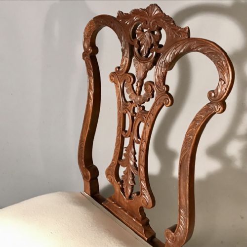 SUPER QUALITY PAIR OF FRENCH CARVED SIDE CHAIRS - ADDITIONAL PHOTO 2