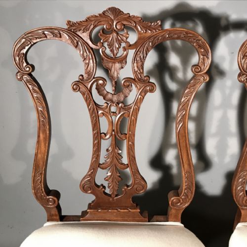 SUPER QUALITY PAIR OF FRENCH CARVED SIDE CHAIRS - ADDITIONAL PHOTO 4